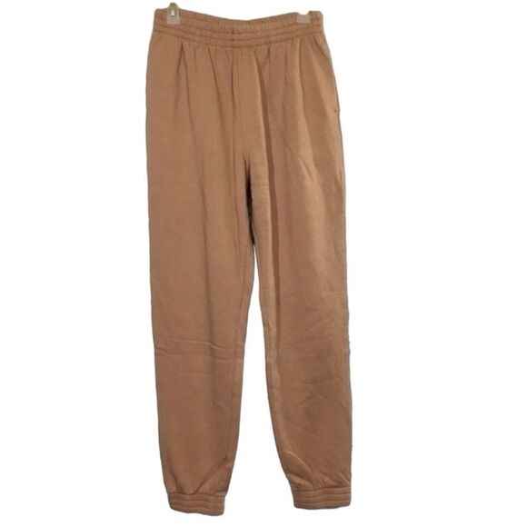 NWT VICTORIA'S SECRET PINK HIGH WAIST TAN COTTON CAMPUS SWEATPANTS JOGGER FLEECE - Picture 3 of 10